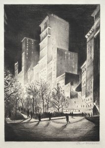 Three AM: A Corner by Madison Avenue (also known as 2 AM New York and Metropolis) by Christopher Richard Wynne Nevinson
