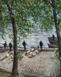 Fishermen on the Seine, 1939 by Christopher Richard Wynne Nevinson