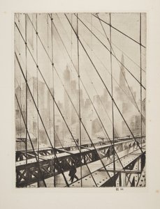 Looking Through Brooklyn Bridge, pub.1921