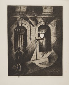 Sinister Paris Night, pub.1929 by Christopher Richard Wynne Nevinson