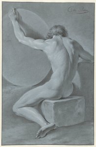 Seated Male Nude, Seen from the Back by Chrétien Dubois