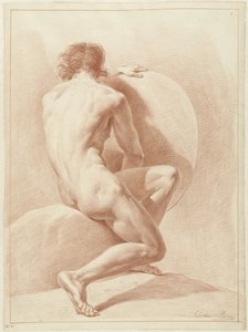 Seated Male Nude, Seen from the Back by Chrétien Dubois