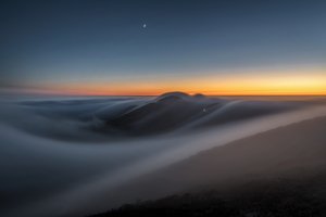 Twilight Mountains Above Clouds