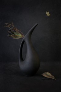 Minimalist Black Vase by Cicek Kiral