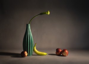 Moody Green Still Life by Cicy Chen