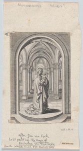 Virgin and Child in a Church (also known as the Van Maelbeke Virgin) by Circle of the Brothers Wierix.