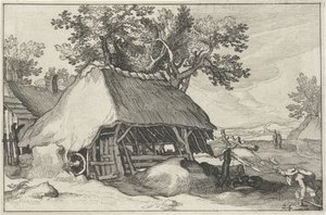 Farm (Landscapes with Farms) (series title) by Claes Jansz. Visscher (II)