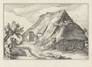 Farm with Collapsed Thatched Roof by Claes Jansz. Visscher (II)