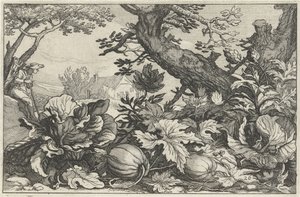 Landscape with Pumpkins and Cabbages