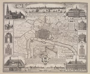 Plan of Antwerp with Prospect of the City and the Main Buildings by Claes Jansz. Visscher