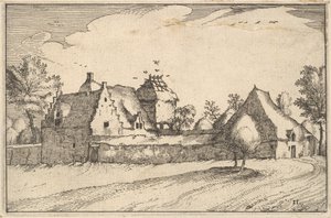 Walled Farm, plate 11 from Regiunculae et Villae Aliquot Ducatus Brabantiae, ca. 1610 by Claes Jansz Visscher