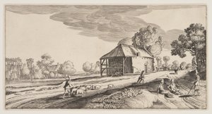 Crossroad Near a Water-Mill, from Landscapes (Pleasant Landscapes)