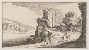 Round Tower on a River, from Landscapes by Claes Jansz. Visscher II