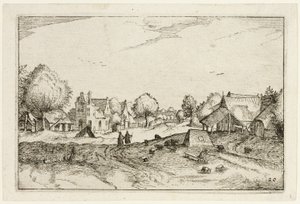 Village Road, plate twenty after Pictures of Farms, Country Houses and Rustic Villages