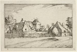 Walled Farm, plate eleven after Pictures of Farms, Country Houses and Rustic Villages by Claes Jansz. Visscher II