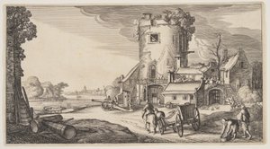 Watch-Tower Near a River, from Landscapes