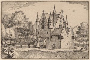A Castle by Claes Jansz Visscher after Johannes van Doetechum, the Elder after Lucas