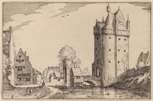 Town Gate by Claes Jansz Visscher after Johannes van Doetechum, the Elder after Lucas