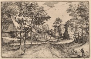 Village Road by Claes Jansz Visscher after Johannes van Doetechum, the Elder after Lucas