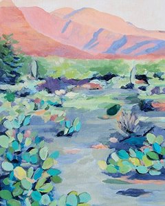 Vibrant Desert Landscape by Claire Whitehead