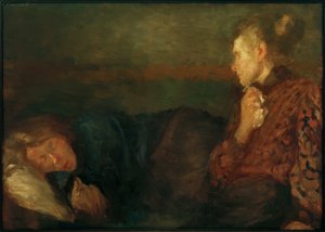 Mother at the Bed of Her Sick Child by Clara Siewert