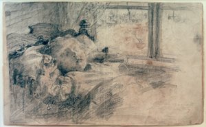 Sleeping Child in Bed by the Window