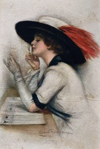 An elegant young woman voting in the 1920 elections in the United States by Clarence F. Underwood