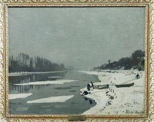 Ice Floes on the Seine at Bougival by Claude (follower of) Monet