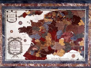 17th Century Map of France with Decoupage of Different Regions