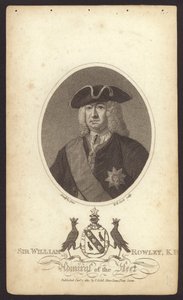 Sir William Rowley, British admiral (engraving) by Claude Arnulphy