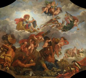Mars on His Chariot Pulled by Wolves