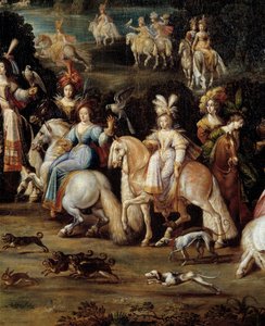 Ecuyeres Hunting Falcon (detail) by Claude Deruet