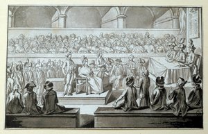 Queen of France Marie Antoinette before the Revolutionary Tribunal by Claude Francois Chauveau Lagarde