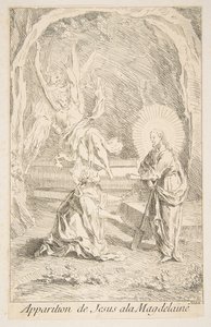 Christ Appearing to Mary Magdalene by Claude Gillot, Jacques Gabriel Huquier