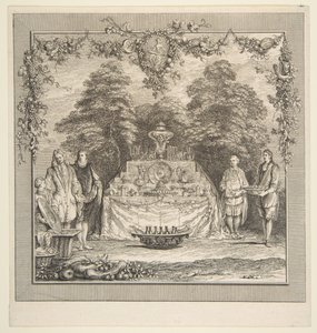 The Collation Prepared in a Garden by Claude Gillot, Jacques Gabriel Huquier