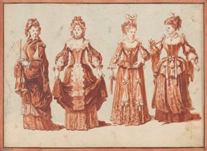 Four Actresses in Theatrical Costume by Claude Gillot