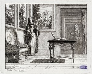 Vignettes Fables of La Motte. The Crickets (Book II, Fable 19) by Claude Gillot