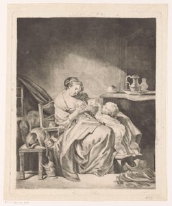 Interior with a Seated Woman Feeding Her Child