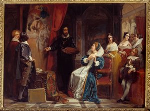 Queen of France Marie de Medicis (1573-1642) visiting the workshop of the painter Peter Paul Rubens