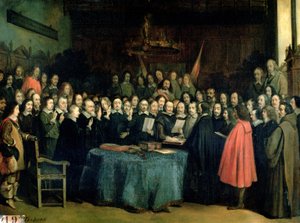 The Swearing of the Oath of Ratification of the Treaty of Munster, 15th May 1648 by Claude Jacquand