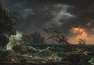 A Shipwreck in Stormy Seas by Claude Joseph Vernet