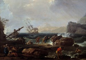 Scene of shipwreck by Claude Joseph Vernet
