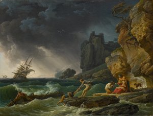 Stormy Sea with Shipwreck