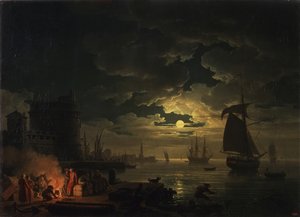 The Port of Palermo in the Moonlight, 1769