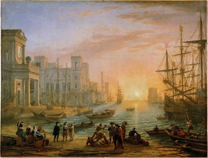 Seaport, sunset