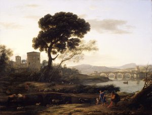 Landscape near Rome with a view of the Ponte Molle