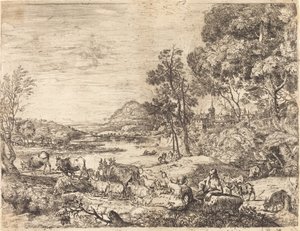 Shepherd and Shepherdess Conversing in a Landscape