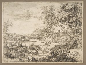 Shepherd and Shepherdess Conversing in a Landscape