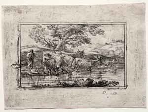 The Herd at the Watering Place by Claude Lorrain