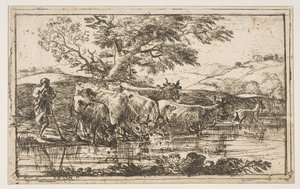 The Herd at the Watering Place by Claude Lorrain